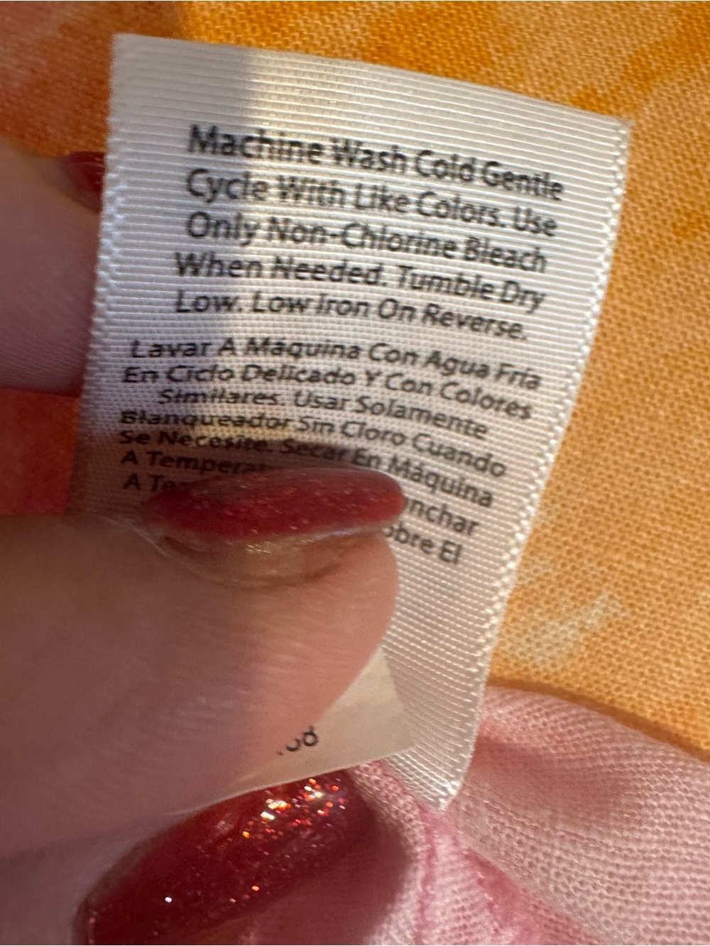 Pink Orange Tie-Dye Sleeveless Linen Blend V-Neck Top PLUS: 16/18 #3 - Picture 6 of 8